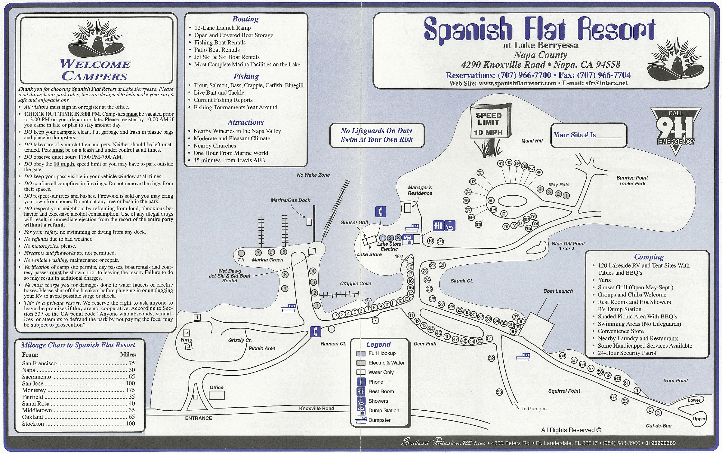 1980s Spanish Flat Resort Entry Map